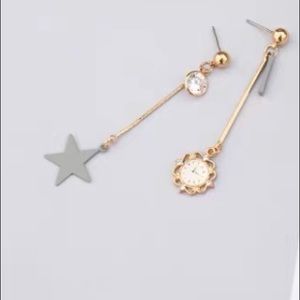 Clock &Star style earrings